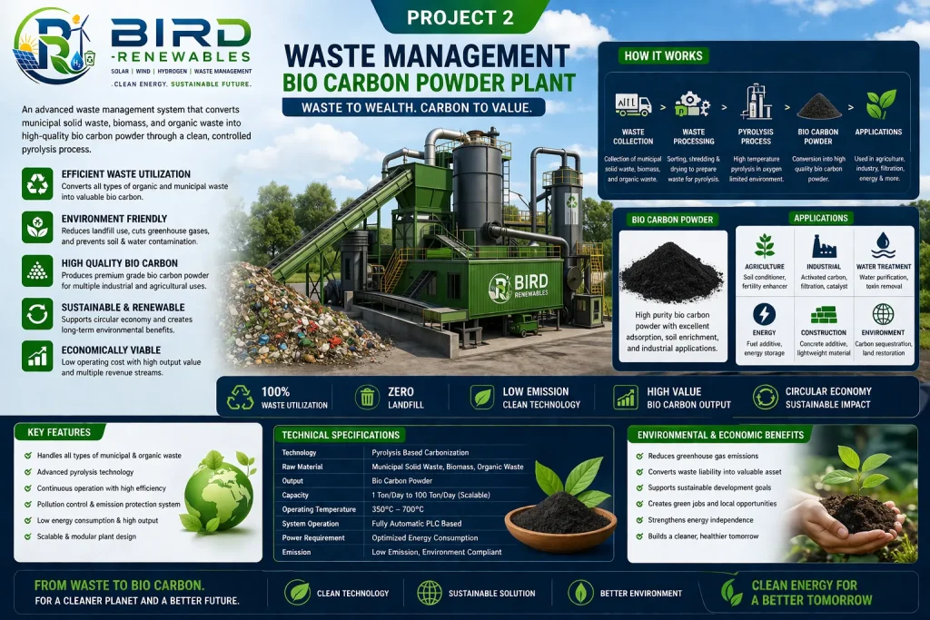 Municipal Waste to Bio Carbon Coal Powder Plant