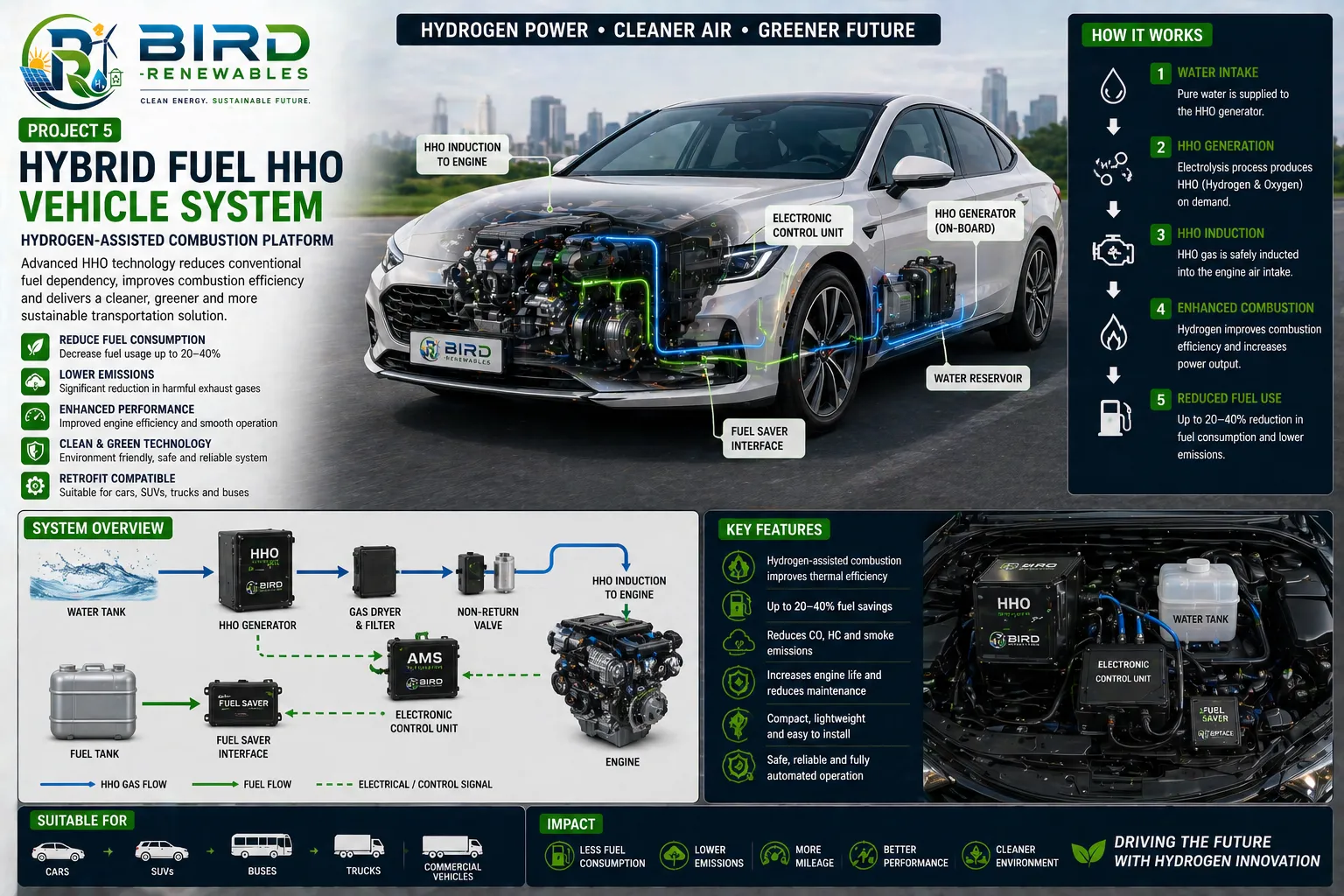 Hybrid Fuel HHO Vehicle System