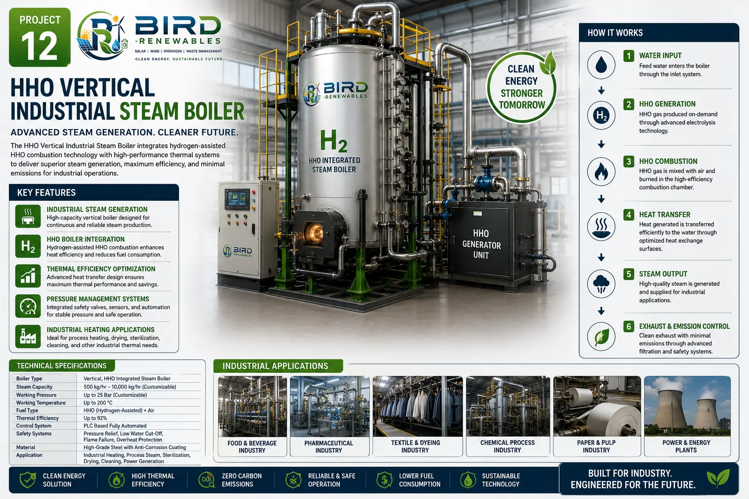 Project 12 - HHO Vertical Industrial Steam Boiler