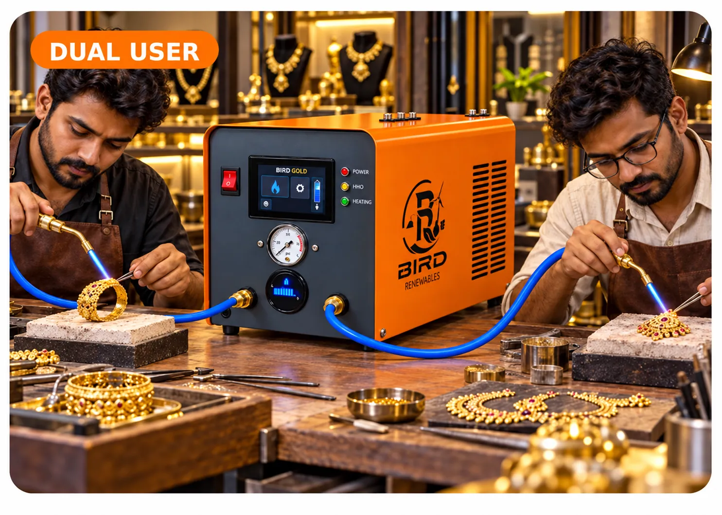 BIRD GOLD 850 LPH dual-user HHO brazing machine