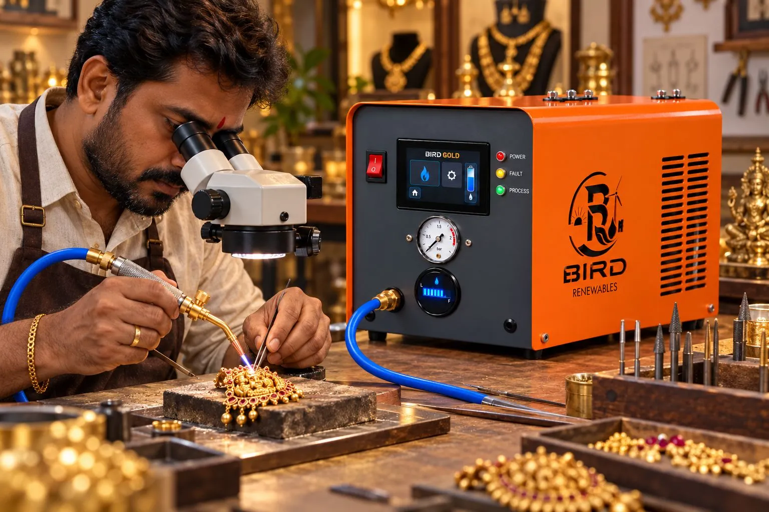 BIRD GOLD 450 LPH single-user jewellery brazing machine